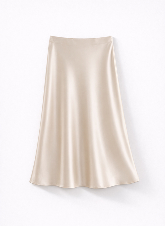 Flow Satin Midi Skirt